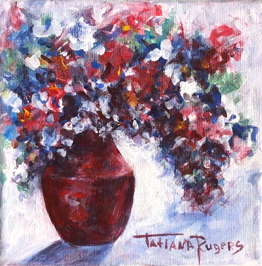 Red, white & Blue" Sold 6X6" $250